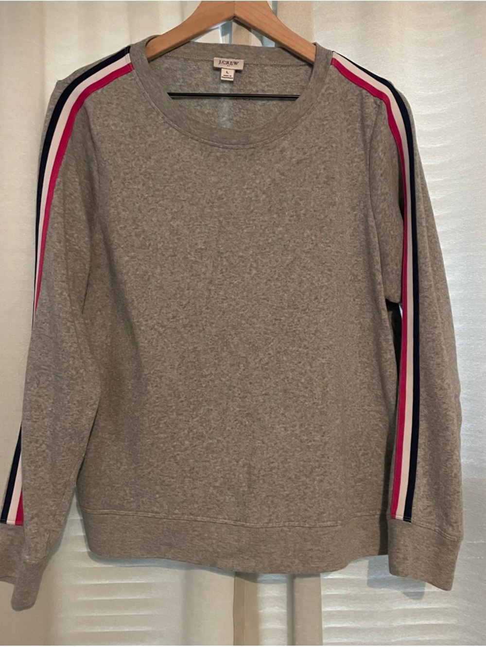 J. Crew Striped Sleeves Sweatshirt Size Large